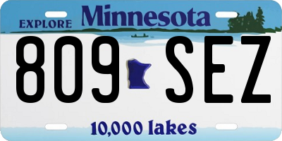 MN license plate 809SEZ