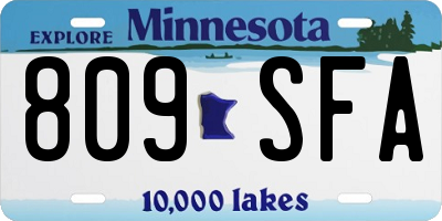 MN license plate 809SFA