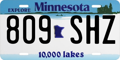MN license plate 809SHZ