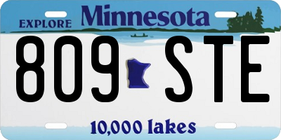 MN license plate 809STE