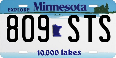 MN license plate 809STS