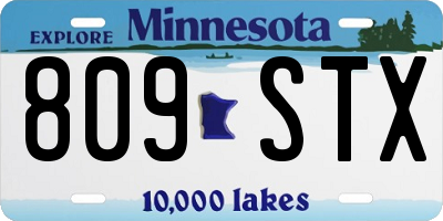 MN license plate 809STX