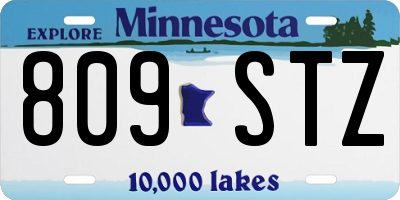 MN license plate 809STZ