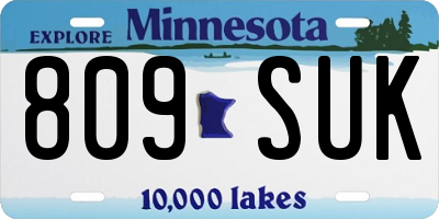 MN license plate 809SUK