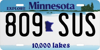 MN license plate 809SUS