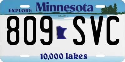 MN license plate 809SVC