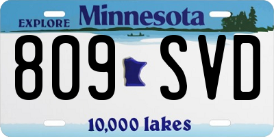 MN license plate 809SVD