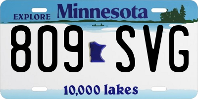 MN license plate 809SVG
