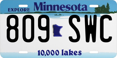 MN license plate 809SWC