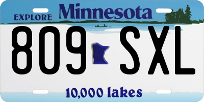 MN license plate 809SXL