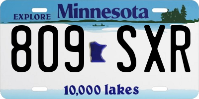 MN license plate 809SXR