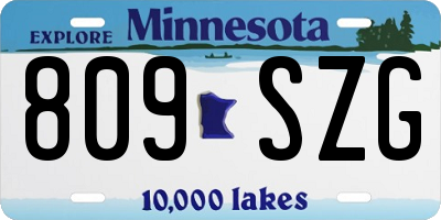 MN license plate 809SZG