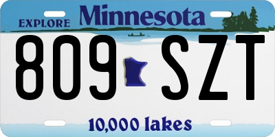 MN license plate 809SZT