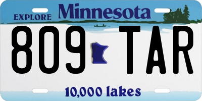 MN license plate 809TAR