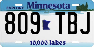 MN license plate 809TBJ