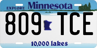 MN license plate 809TCE