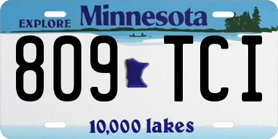 MN license plate 809TCI