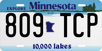 MN license plate 809TCP