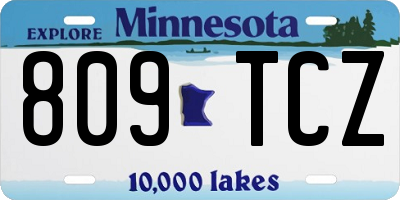 MN license plate 809TCZ