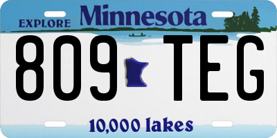 MN license plate 809TEG