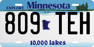 MN license plate 809TEH