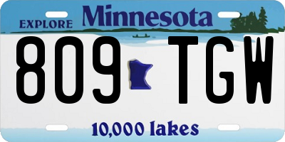MN license plate 809TGW