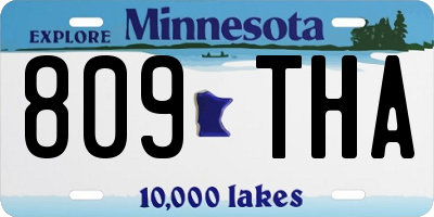 MN license plate 809THA