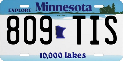 MN license plate 809TIS