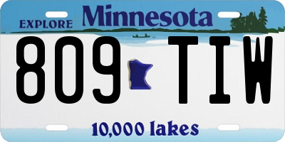 MN license plate 809TIW