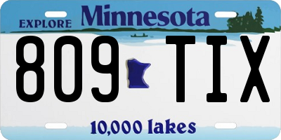 MN license plate 809TIX