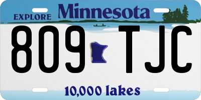 MN license plate 809TJC
