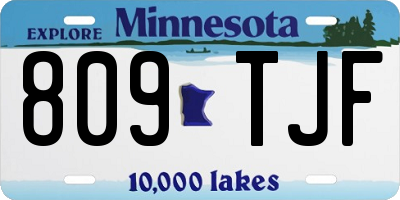 MN license plate 809TJF