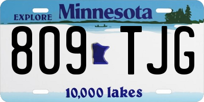 MN license plate 809TJG