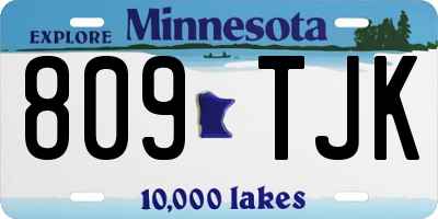 MN license plate 809TJK