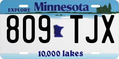 MN license plate 809TJX