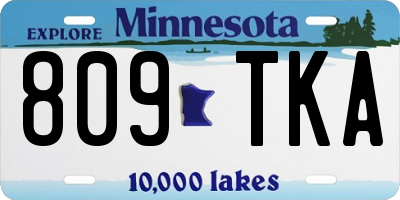 MN license plate 809TKA