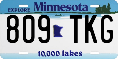 MN license plate 809TKG