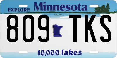 MN license plate 809TKS