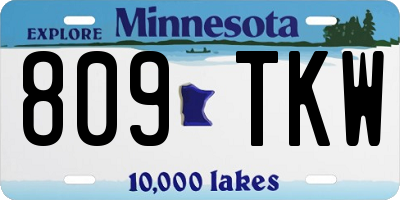 MN license plate 809TKW