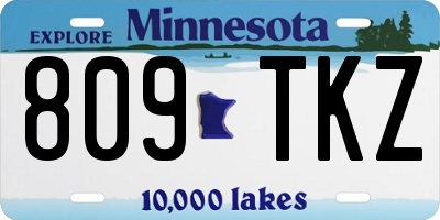 MN license plate 809TKZ