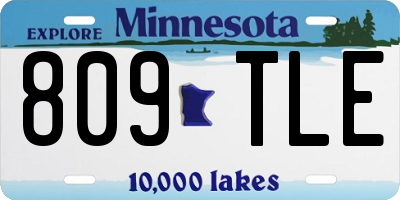 MN license plate 809TLE