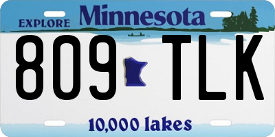 MN license plate 809TLK
