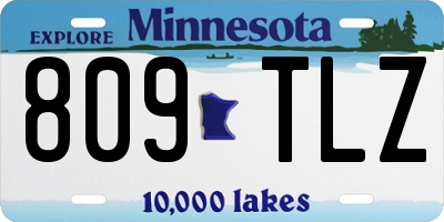 MN license plate 809TLZ