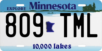 MN license plate 809TML