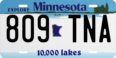 MN license plate 809TNA