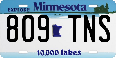 MN license plate 809TNS