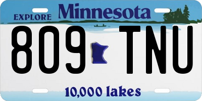 MN license plate 809TNU