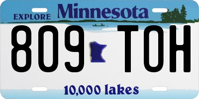 MN license plate 809TOH