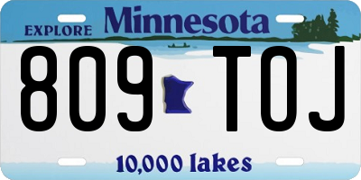 MN license plate 809TOJ