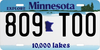 MN license plate 809TOO